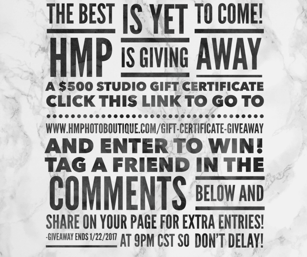 $500 HM Photography & Boutique Gift Certificate, Giveaway